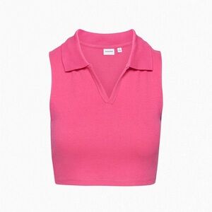 SUNDAY BEST Aritzia Knox Tank Pink Sleeveless Collared Top Sz S